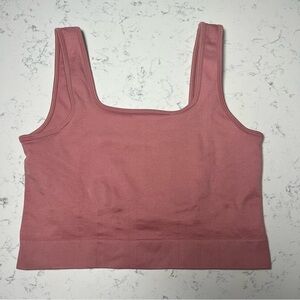 Knix Good To Go Seamless Crop Tank Dusty Rose Ribbed Pink Mauve Top Sz Medium